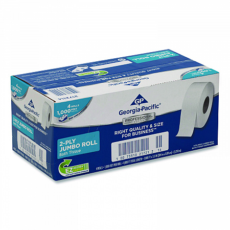 White Jumbo Bathroom Tissue, Septic Safe, 2-Ply, 3.5
