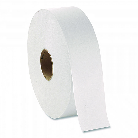 White Jumbo Bathroom Tissue, Septic Safe, 2-Ply, 3.5