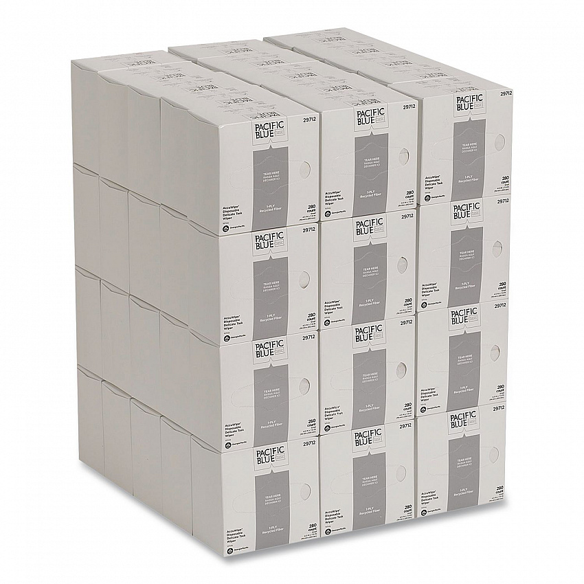 AccuWipe Recycled One-Ply Delicate Task Wipers, 1-Ply, 4.5 x 8.25, Unscented, White, 280/Box (29712)
