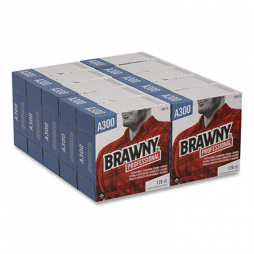Airlaid Medium Duty Wipers, Cloth, 1-Ply, 9.2 x 12.4, Unscented, White, 128/Box, 10 Boxes/Carton (29518CT)
