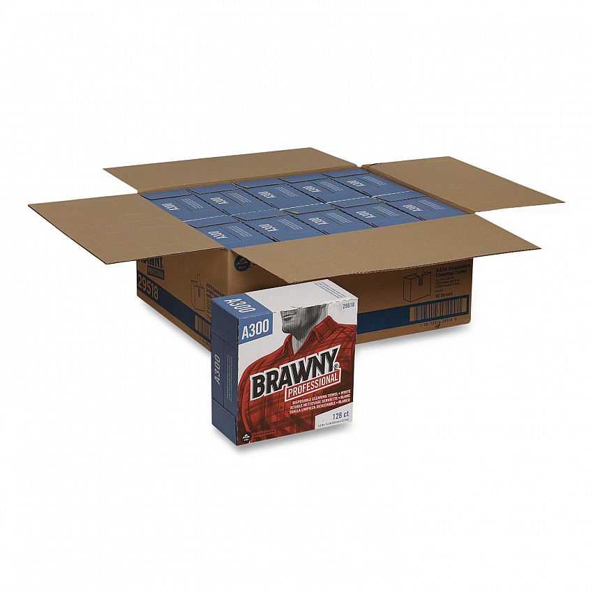 Airlaid Medium Duty Wipers, Cloth, 1-Ply, 9.2 x 12.4, Unscented, White, 128/Box, 10 Boxes/Carton (29518CT)