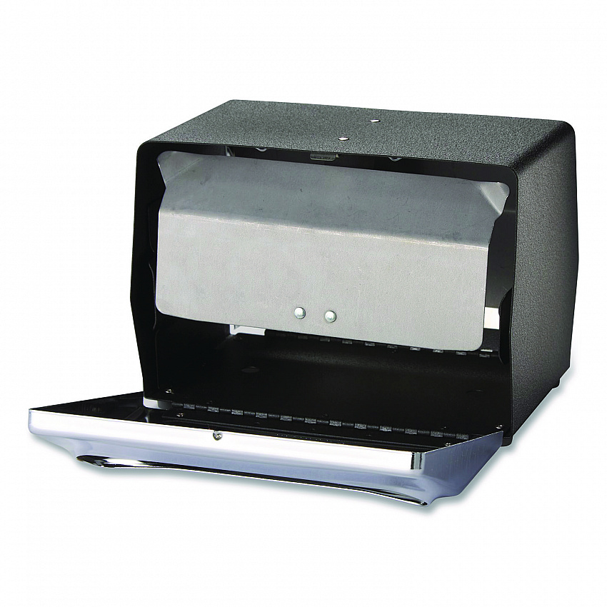 Tabletop Napkin Dispenser, 7.5 x 6 x 5.37, Black/Chrome (51602CT)