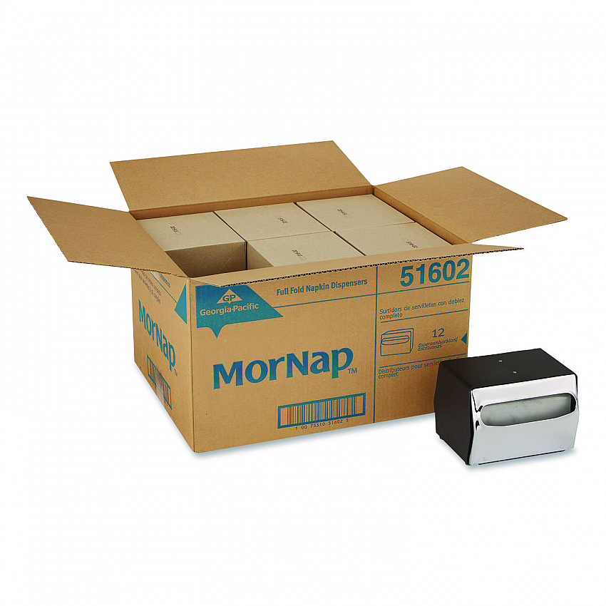 Tabletop Napkin Dispenser, 7.5 x 6 x 5.37, Black/Chrome (51602CT)