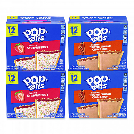 Red Bull Energy Drink and Pop Tart Combo Pack,(24) 12oz Cans,(24) Frosted Strawberry/(24) Frosted Brown Sugar Cinnamon/Bundle (60004173)