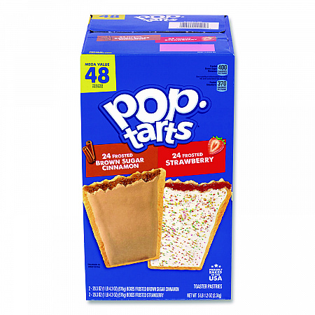 Red Bull Energy Drink and Pop Tart Combo Pack,(24) 12oz Cans,(24) Frosted Strawberry/(24) Frosted Brown Sugar Cinnamon/Bundle (60004173)