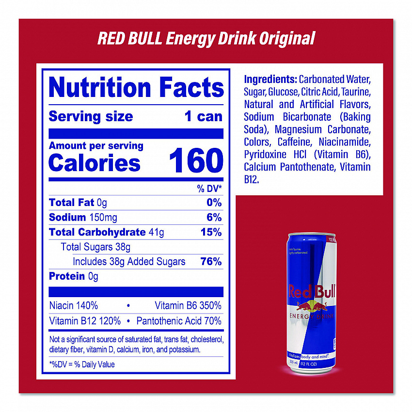 Red Bull Energy Drink and Pop Tart Combo Pack,(24) 12oz Cans,(24) Frosted Strawberry/(24) Frosted Brown Sugar Cinnamon/Bundle (60004173)