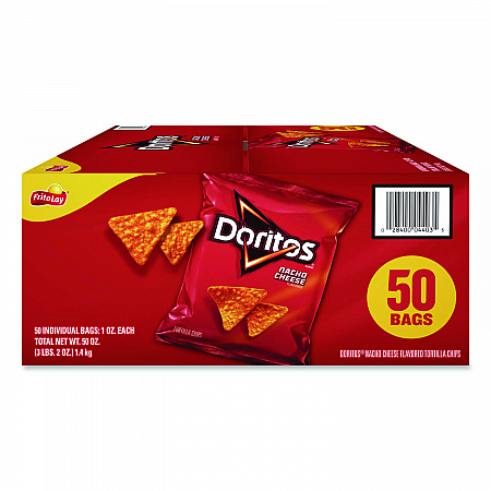 Doritos Nacho Cheese Tortilla Chips and Welch's Mixed Fruit Snacks, (50) 1oz Bag Chips, (66) 0.8 oz Pouch Fruit Snacks/Bundle (60004174)