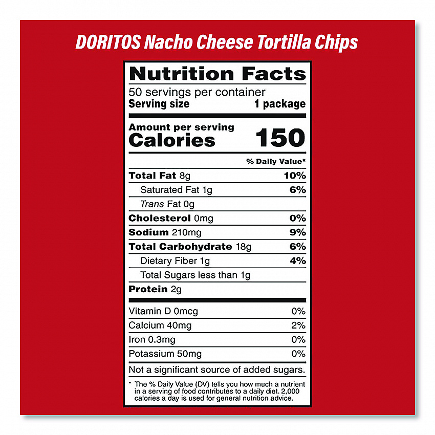 Doritos Nacho Cheese Tortilla Chips and Welch's Mixed Fruit Snacks, (50) 1oz Bag Chips, (66) 0.8 oz Pouch Fruit Snacks/Bundle (60004174)