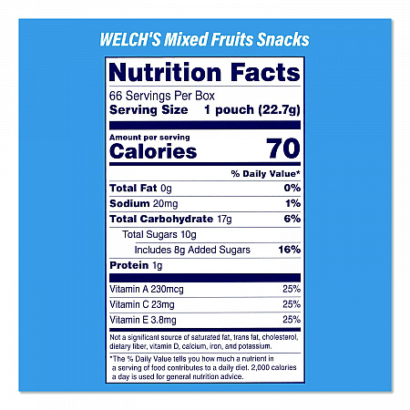 Doritos Nacho Cheese Tortilla Chips and Welch's Mixed Fruit Snacks, (50) 1oz Bag Chips, (66) 0.8 oz Pouch Fruit Snacks/Bundle (60004174)