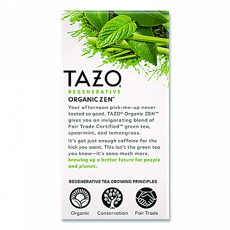 Tea Bags, Organic Zen, 16/Box (TAZ00309BX)