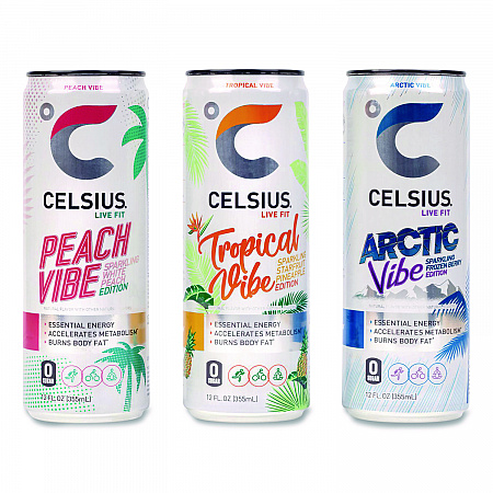 Celcius Vibe and Pop Tarts Variety Combo Pack,(18) 12oz Cans,(24) Frosted Strawberry/(24) Frosted Brown Sugar Cinnamon/Bundle (60004172)