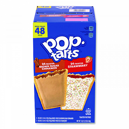 Celcius Vibe and Pop Tarts Variety Combo Pack,(18) 12oz Cans,(24) Frosted Strawberry/(24) Frosted Brown Sugar Cinnamon/Bundle (60004172)