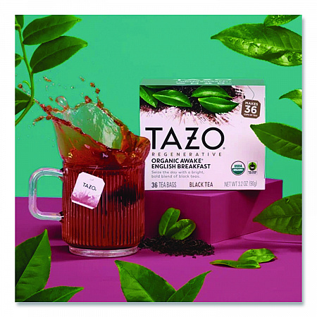 Tea Bags, Organic Awake English Breakfast, 16/Box (TAZ00303BX)