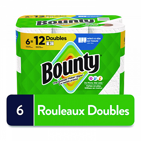 Select-a-Size Kitchen Roll Paper Towels, 2-Ply, 6 x 11, White, 82 Sheets/Double Roll, 6 Rolls/Carton (15703)