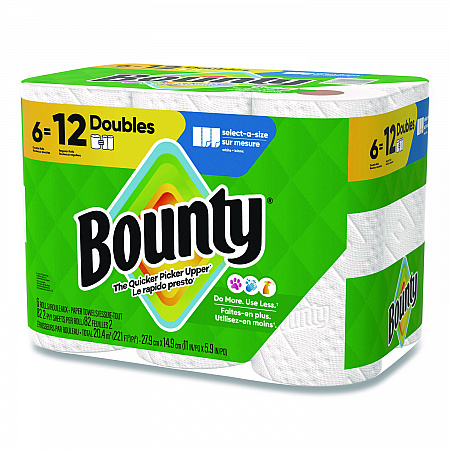 Select-a-Size Kitchen Roll Paper Towels, 2-Ply, 6 x 11, White, 82 Sheets/Double Roll, 6 Rolls/Carton (15703)