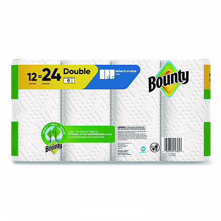 Select-a-Size Kitchen Roll Paper Towels, 2-Ply, 5.9 x 11, White, 82 Sheets/Double Roll, 12 Rolls/Carton (15705)
