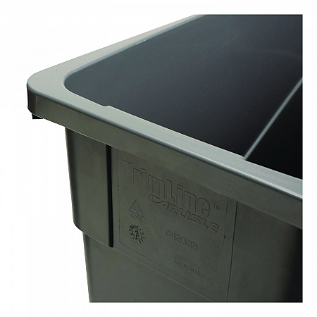 TrimLine Rectangle Waste Container, 23 gal, Plastic, Gray, 4/Carton (34202323)