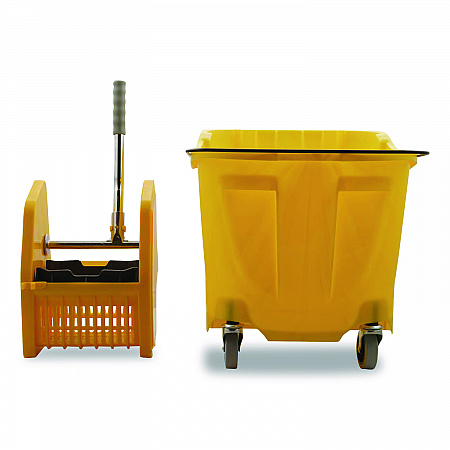 OmniFit Mop Bucket with Down Press Wringer, 35 qt, Yellow (4690404)