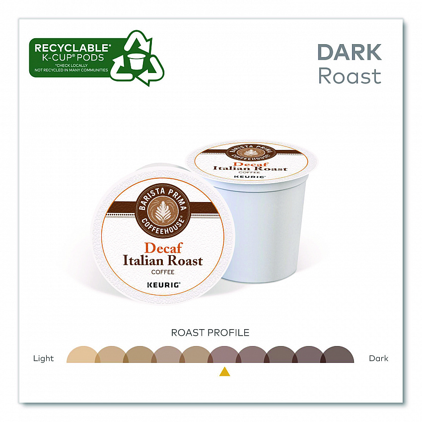 Decaf Italian Roast Coffee K-Cups, 24/Box, 4 Boxes/Carton (8506CT)