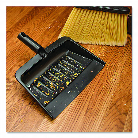 Flo-Pac Flexible Plastic Dustpan, 8 x 12, Plastic, Black (36143703)