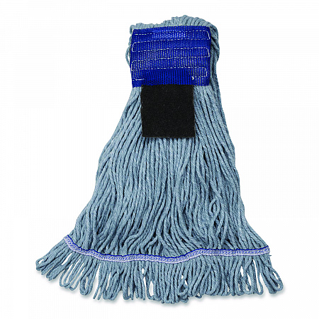 Medium Blue Looped-End Mop, Cotton, 36 x 6 x 3, Blue (369418S14)