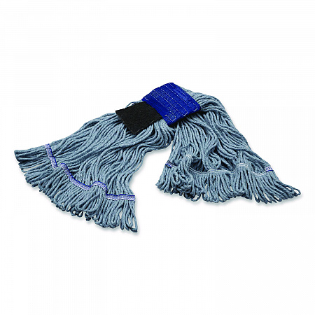 Medium Blue Looped-End Mop, Cotton, 36 x 6 x 3, Blue (369418S14)