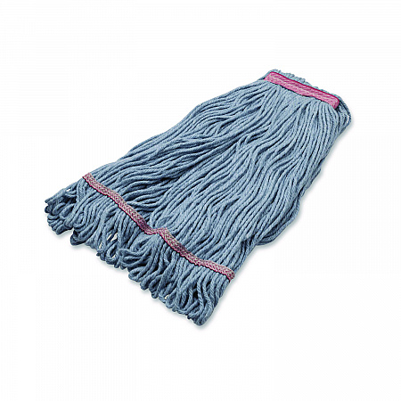 Medium Blue Looped-End Mop, Cotton, 43 x 6 x 3, Red (369423B14)