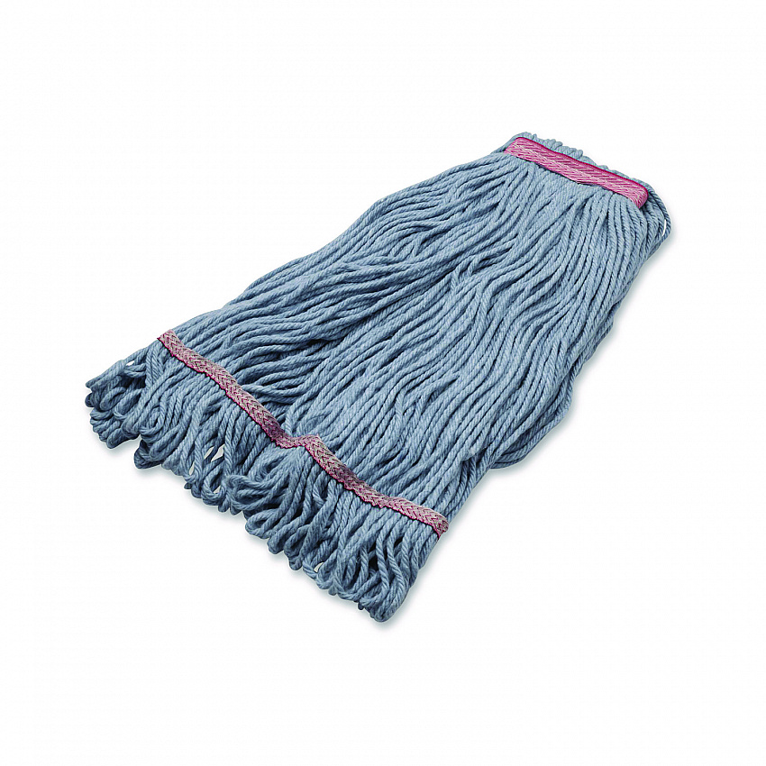 Medium Blue Looped-End Mop, Cotton, 43 x 6 x 3, Red (369423B14)
