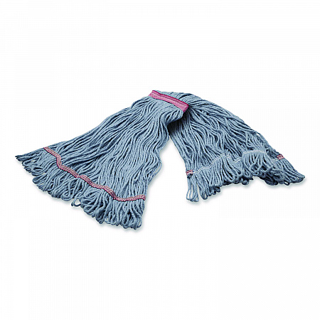 Medium Blue Looped-End Mop, Cotton, 43 x 6 x 3, Red (369423B14)