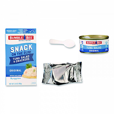 Snack on the Run Tuna Salad with Crackers, 3.5 oz Pack, 12/Carton (AHF70777)
