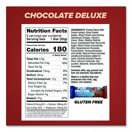 Pure Protein Bar, Chocolate Deluxe, 1.76 oz Bar, 6/Box (NRN13809)