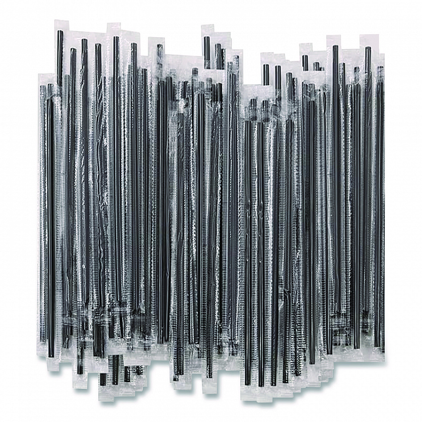 Wrapped Polypropylene Stirrers, 7.75", Black, 500/Box (BEP89378)