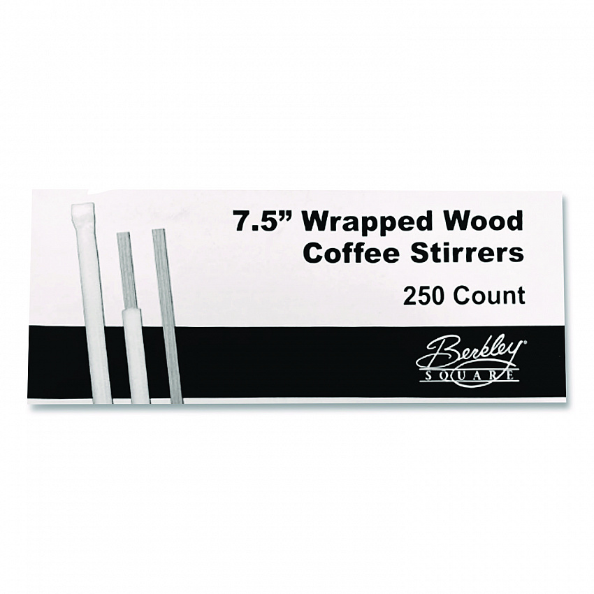Wrapped Wood Stirrers, 7.5", 250/Box (BEP90213)