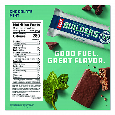 Builders Protein Bar, Chocolate Mint, 2.4 oz Bar, 12 Bars/Box (CCC160044)