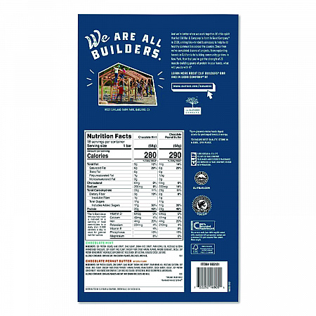 Builders Protein Bar, Variety Pack, Chocolate Mint/Chocolate Peanut Butter, 2.4 oz Bar, 18 Bars/Box (22000543)
