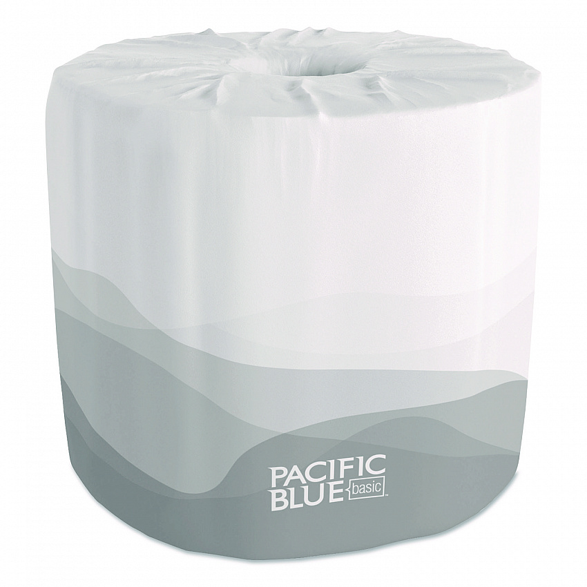 Pacific Blue Basic Embossed Bathroom Tissue, Septic Safe, 1-Ply, White, 550 Sheets/Roll, 80 Rolls/Carton (1988101)