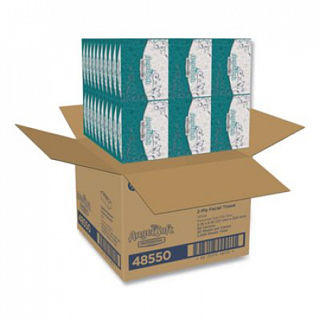 Angel Soft ps Facial Tissue, 2-Ply, White, 50 Sheets/Box, 60 Boxes/Carton (48550)