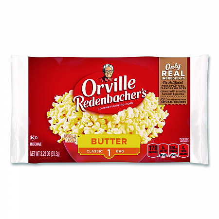 Gourmet Microwave Popcorn, Butter, 3.29 oz Bag, 36/Carton (GOV48060)