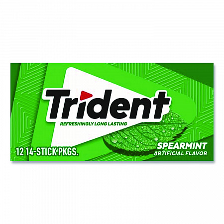 Sugar-Free Gum, Spearmint, 14 Sticks/Pack, 12 Packs/Box (MOZ01106)