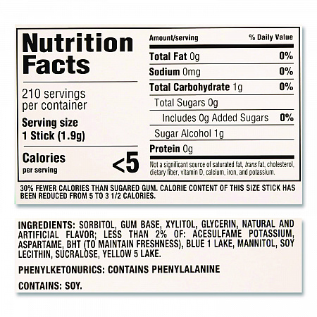 Sugar-Free Gum, Spearmint, 14 Sticks/Pack, 12 Packs/Box (MOZ01106)