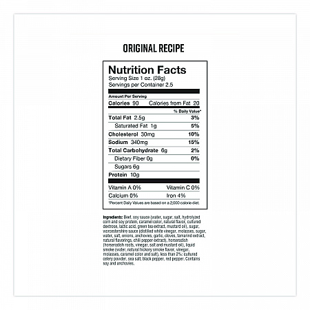 Real Steak Jerky, Original Recipe, 2.5 oz Bag (CCR00500)