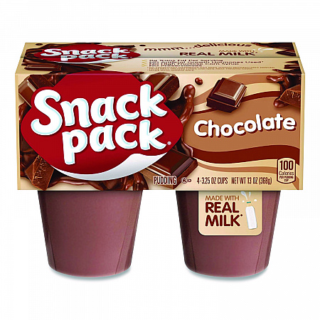 Pudding Cups, Chocolate, 3.5 oz Cup, 48/Carton (HUN55418)