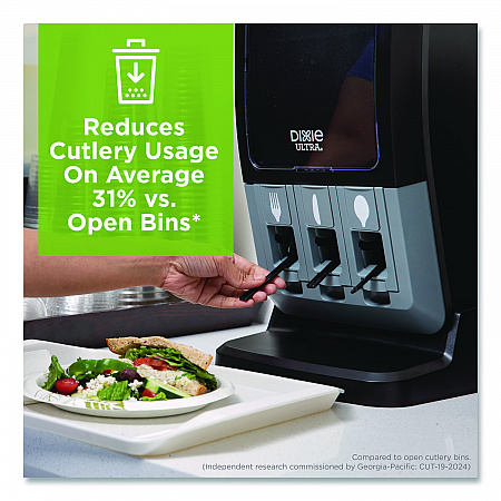SmartStock Tri-Tower Dispenser, Holds Forks/Knives/Spoons, 13.16 x 16.07 x 31.03, Black/Gray (DUSSTDSP3)