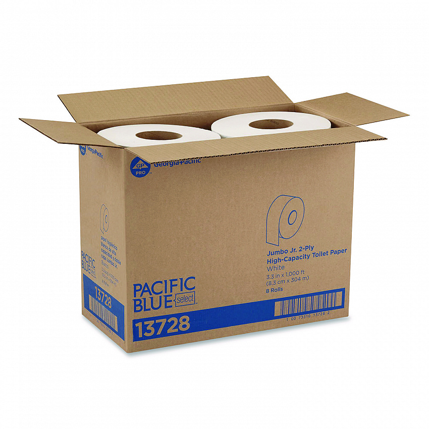 acclaim Jumbo Jr. Bath Tissue Roll, Septic Safe, 2-Ply, 3.3" x 1,000 ft, White, 8 Rolls/Carton (13728)