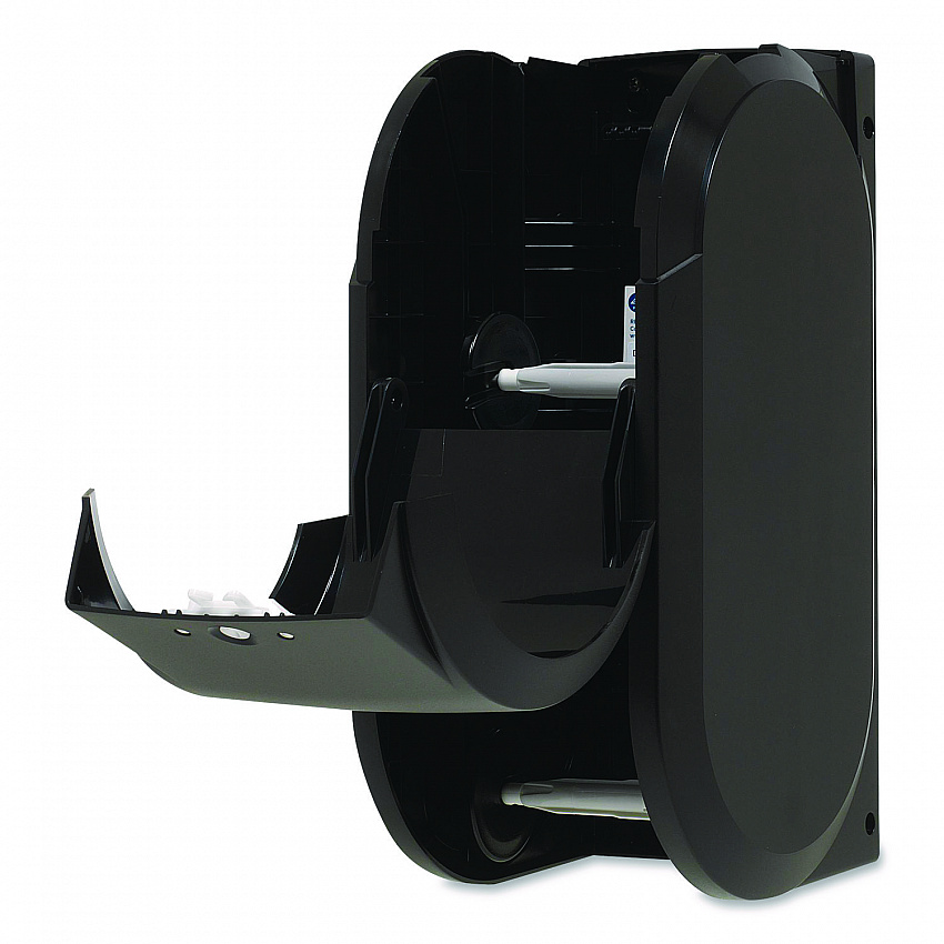 Compact Vertical Double Roll Coreless Tissue Dispenser, 14.06 x 6.69 x 8.19, Black (56790A)