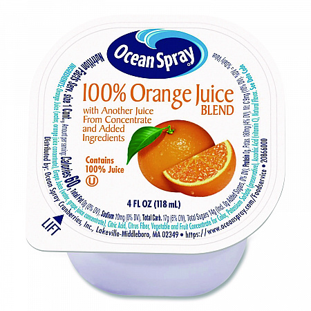 No-Thaw 100% Juice Cups, Orange, 4 oz Cups, 48/Carton (22002526)