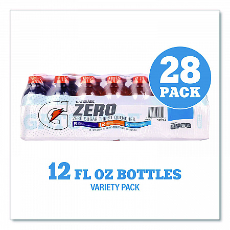 Zero Variety Pack, Assorted Flavors, 12 oz Bottle, 28/Carton (22002527)