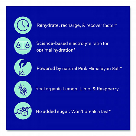 Electrolyte Lemon Raspberry Drink Mix, 0.24 oz Packets, 10/Pack, 2 Packs/Carton (60004165)