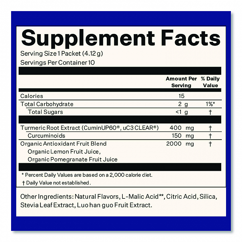 Turmeric Citrus Medley Drink Mix, Citrus Medley Flavor, 0.16 oz Packets, 10/Pack, 2 Packs/Carton (60004166)