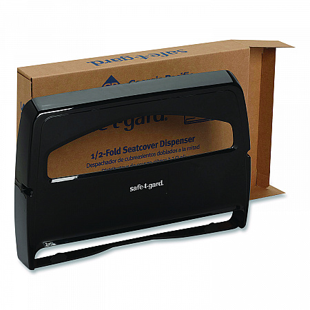 Safe-T-Gard Toilet Seat Cover Dispenser, Half-Fold, 16.38 x 2.5 x 11.75, Black (57748)